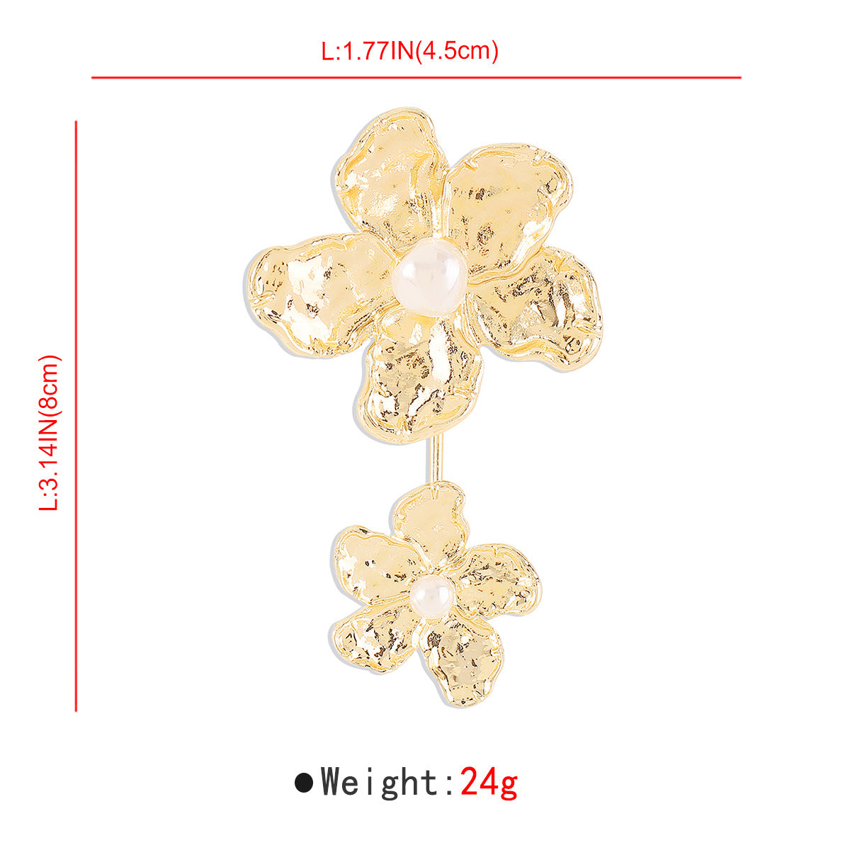 Wholesale Alloy Flower Exaggerated Irregular Pearl Geometric Earrings Ring Collar Bracelet