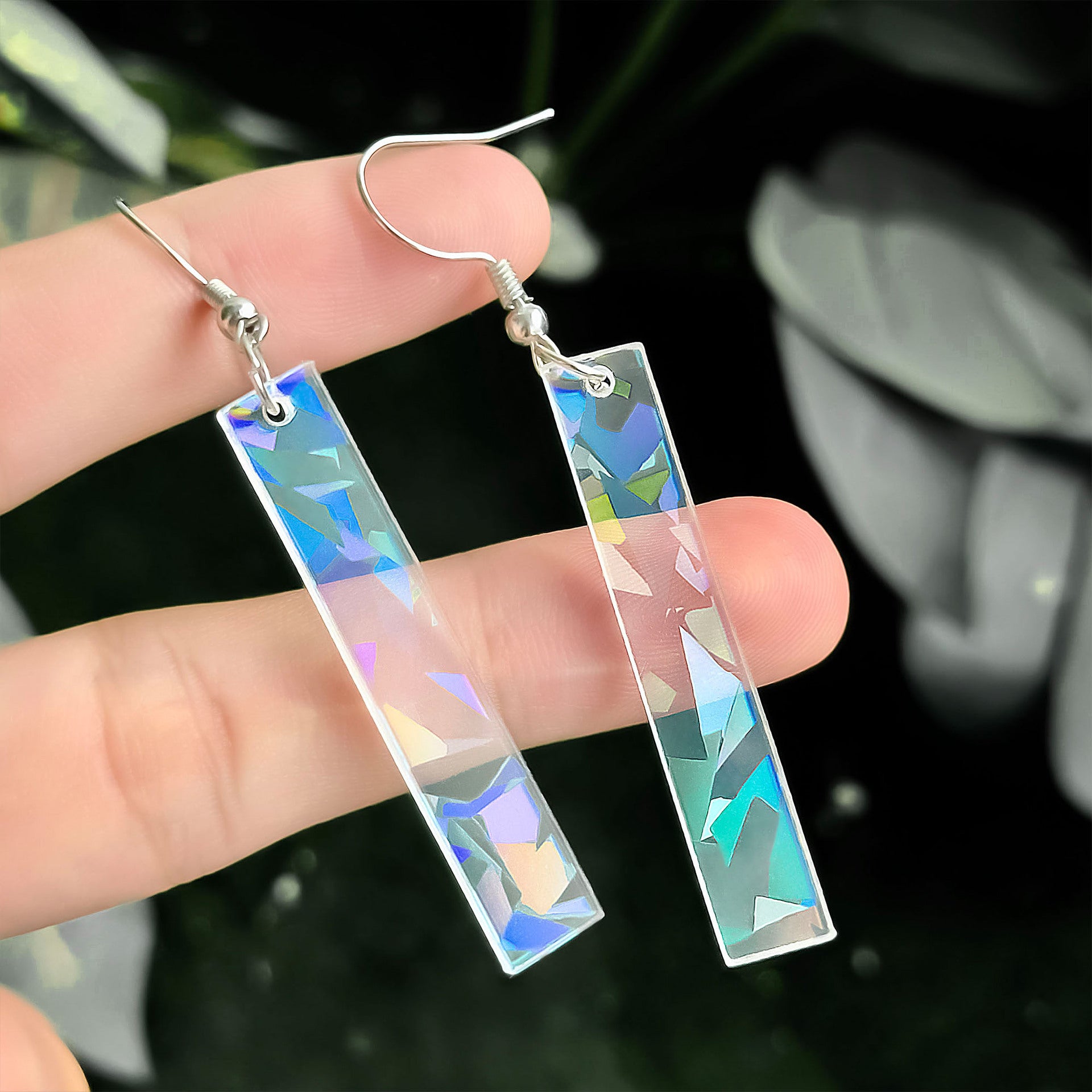 Wholesale Acrylic earrings geometric teardrop-shaped transparent earrings