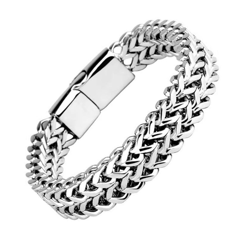 Wholesale Titanium Steel Cuban Chain Bracelet Unisex Punk Hip Hop Jewelry Accessory Gift