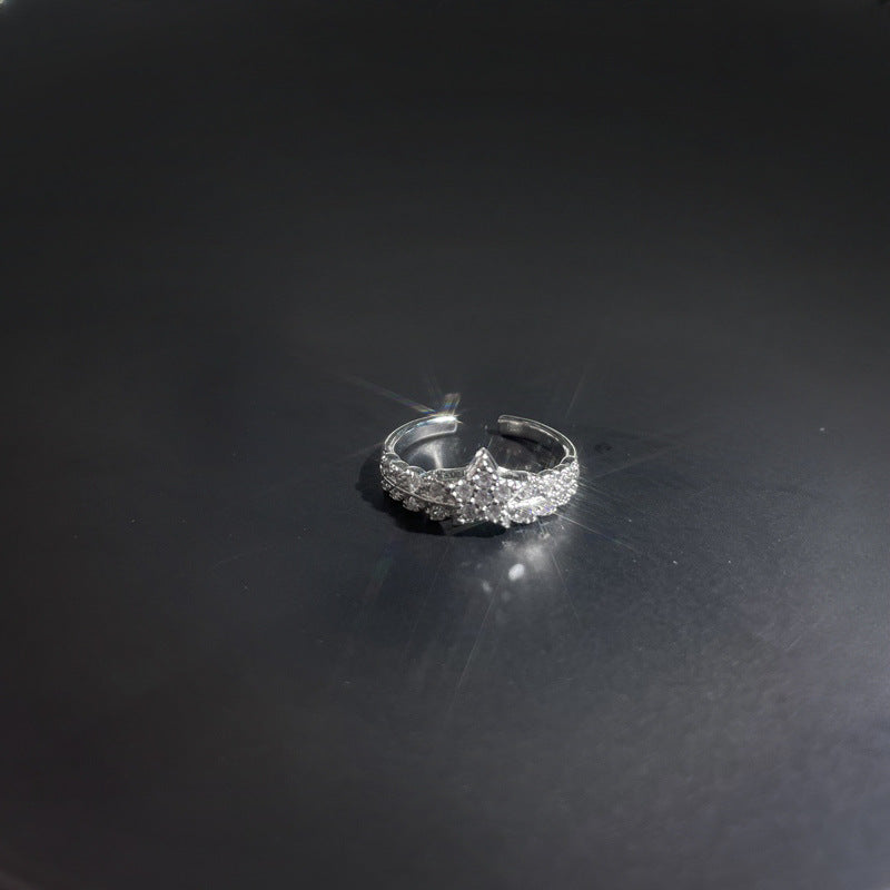 Wholesale Light luxury high-grade full Diamond Star series open ring