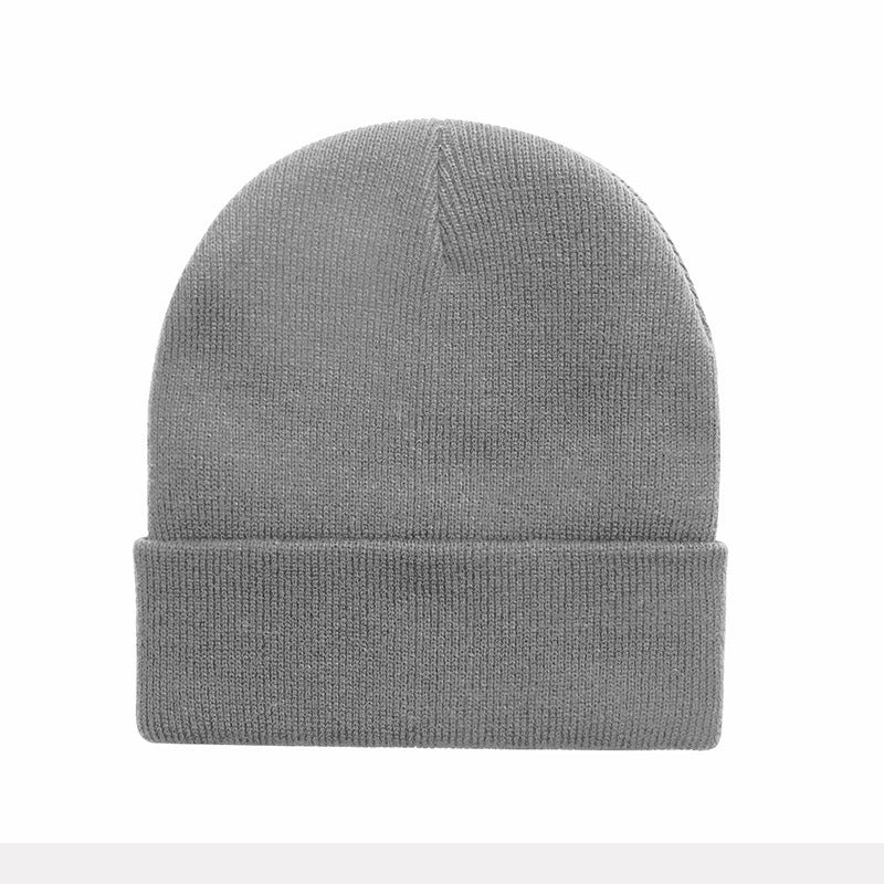 Wholesale Solid color knitted hat,  smooth plate cold hat curled brim Hat