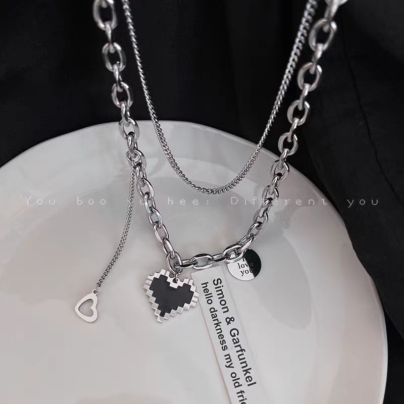 Wholesale Fashionable Face Titanium Steel Multi Layer Chain Necklace For Children And Adults Boutique Resale