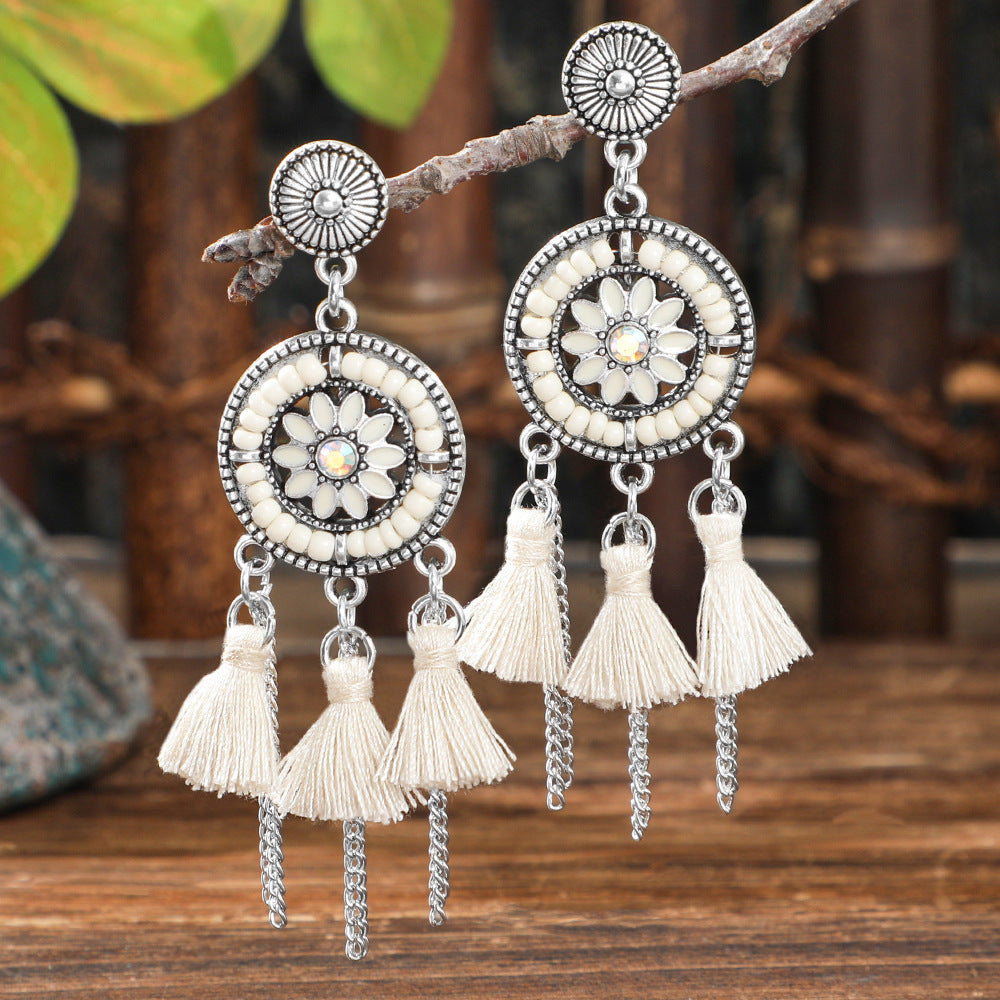 Wholesale Ethnic Peacock Leaf Baroque Earrings Alloy Fashion Jewelry Accessory Party Gift