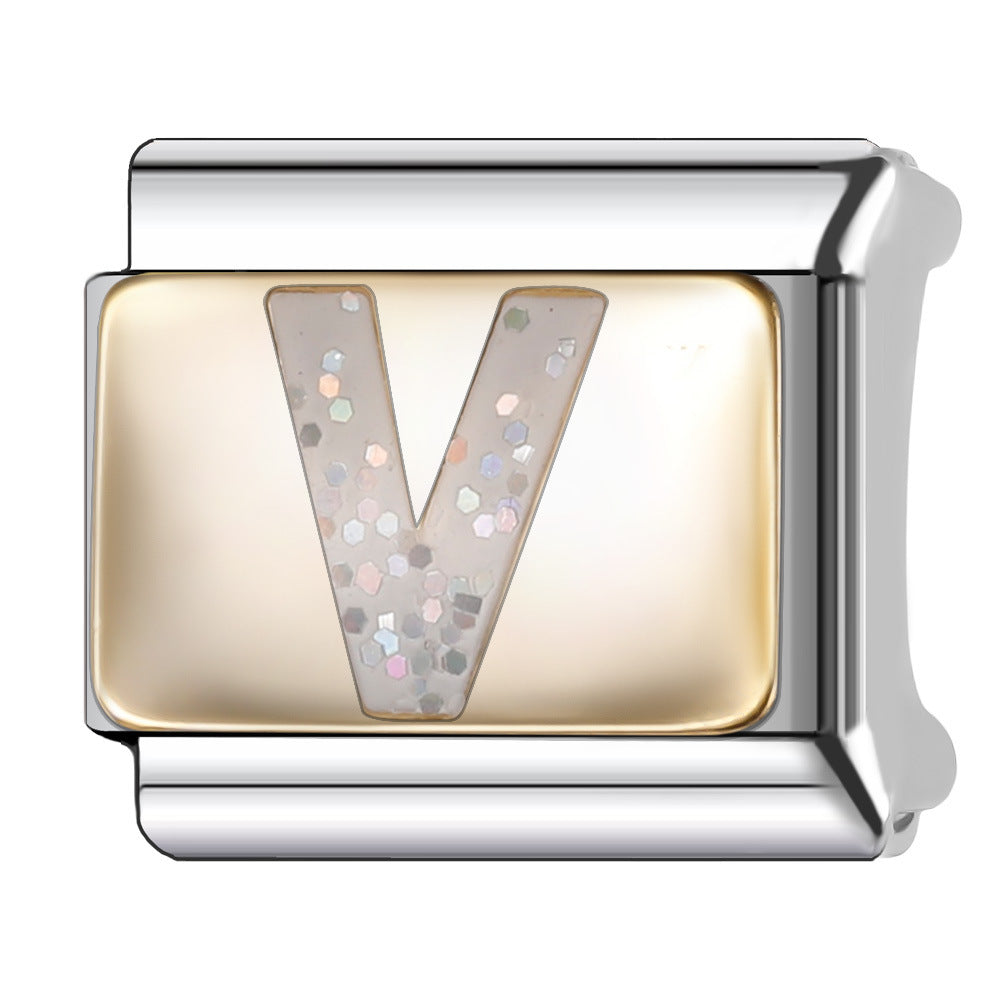 Wholesale Italian Module 9mm Oil-Dropping Gorgeous Letter Bracelet