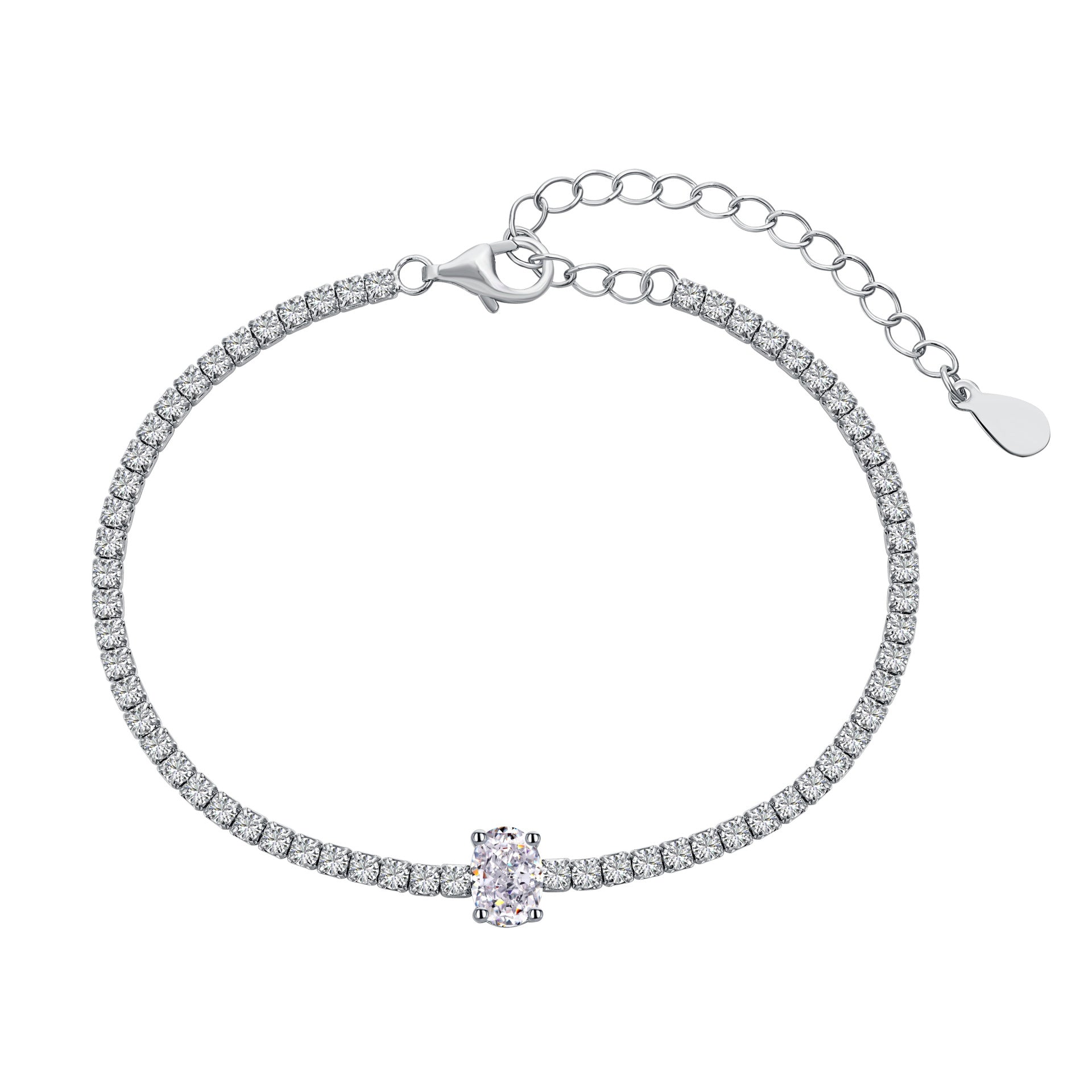 Wholesale Zircon Tennis Bracelet 925 Silver Hidden Clasp Women S Everyday Jewelry Accessory
