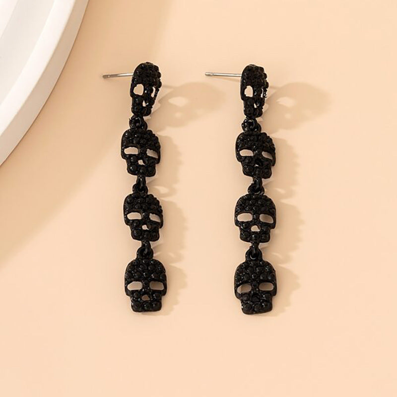 Wholesale Halloween Skull Dark Punk Style Alloy Earrings ACC-ES-FuSu008