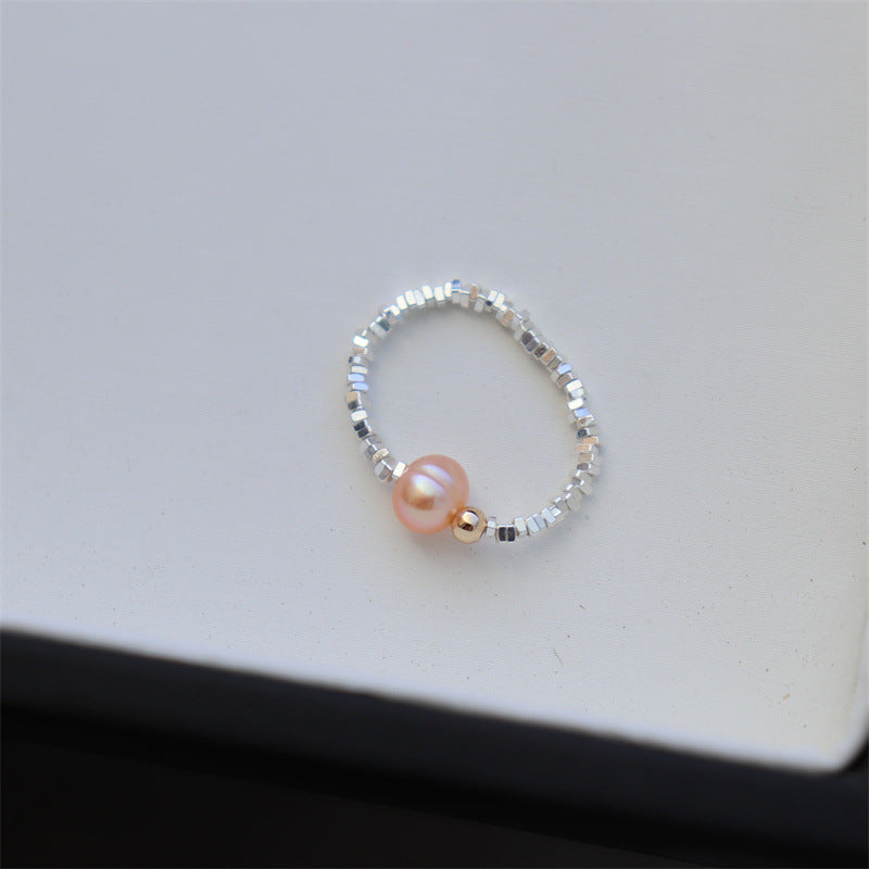 Wholesale  pearl elastic natural stone ring