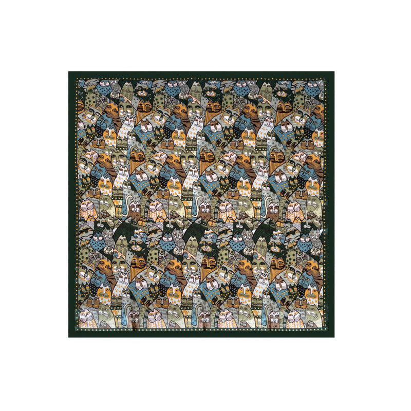 Wholesale  90cm women' s printed turban silk scarf