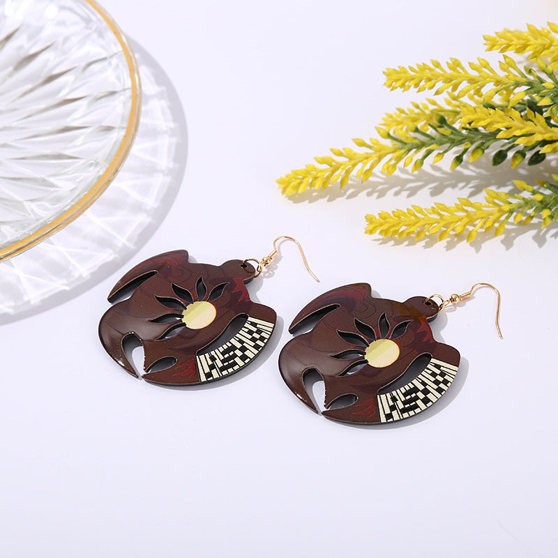 Wholesale Acrylic Turtle Ethnic Style Colored Earrings ACC-ES-YanChen002