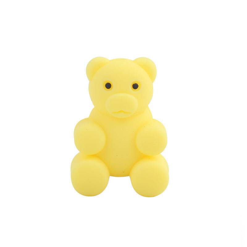 Wholesale 5pcs Bear Silicone Beads 3D Focal Beads ACC-BDS-GuangTian041