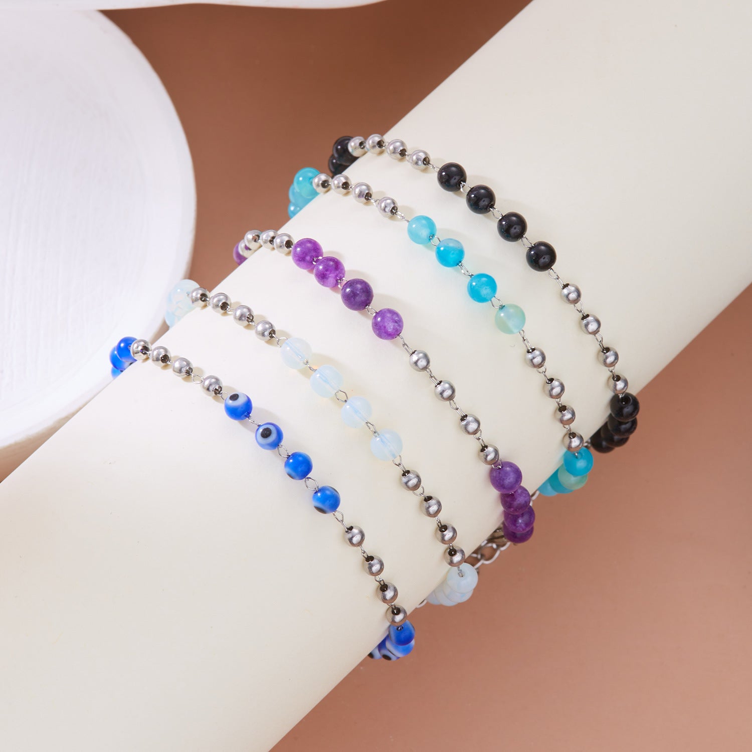 Wholesale  Colorful Stainless Steel Beaded Bracelets