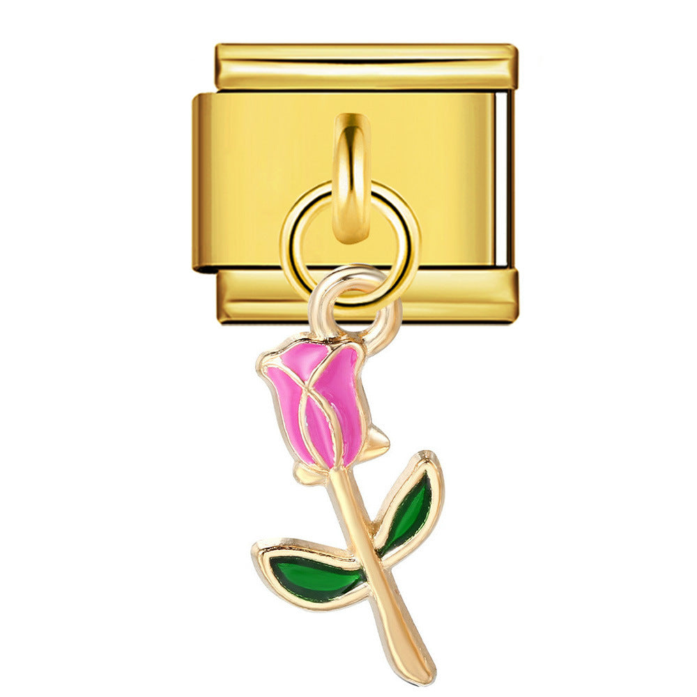 Wholesale  Italian Charm Bracelet 9mm DIY hook style Creative Stainless Steel Composable Bracelet