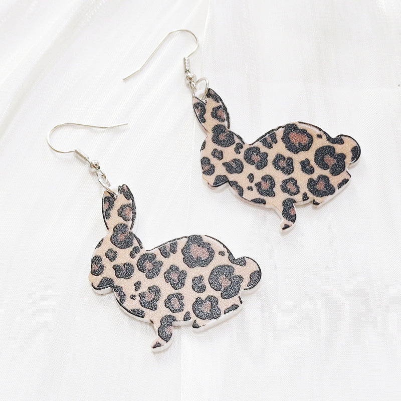 Wholesale 10pcs Easter Acrylic Colorful Cartoon Cute Bunny Earrings