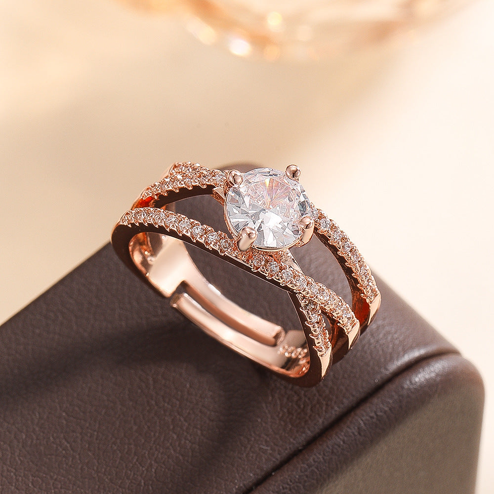 Wholesale Trendy Coil Design Adjustable Open Ring Moissanite Silver Jewelry For Everyday Wear Gift