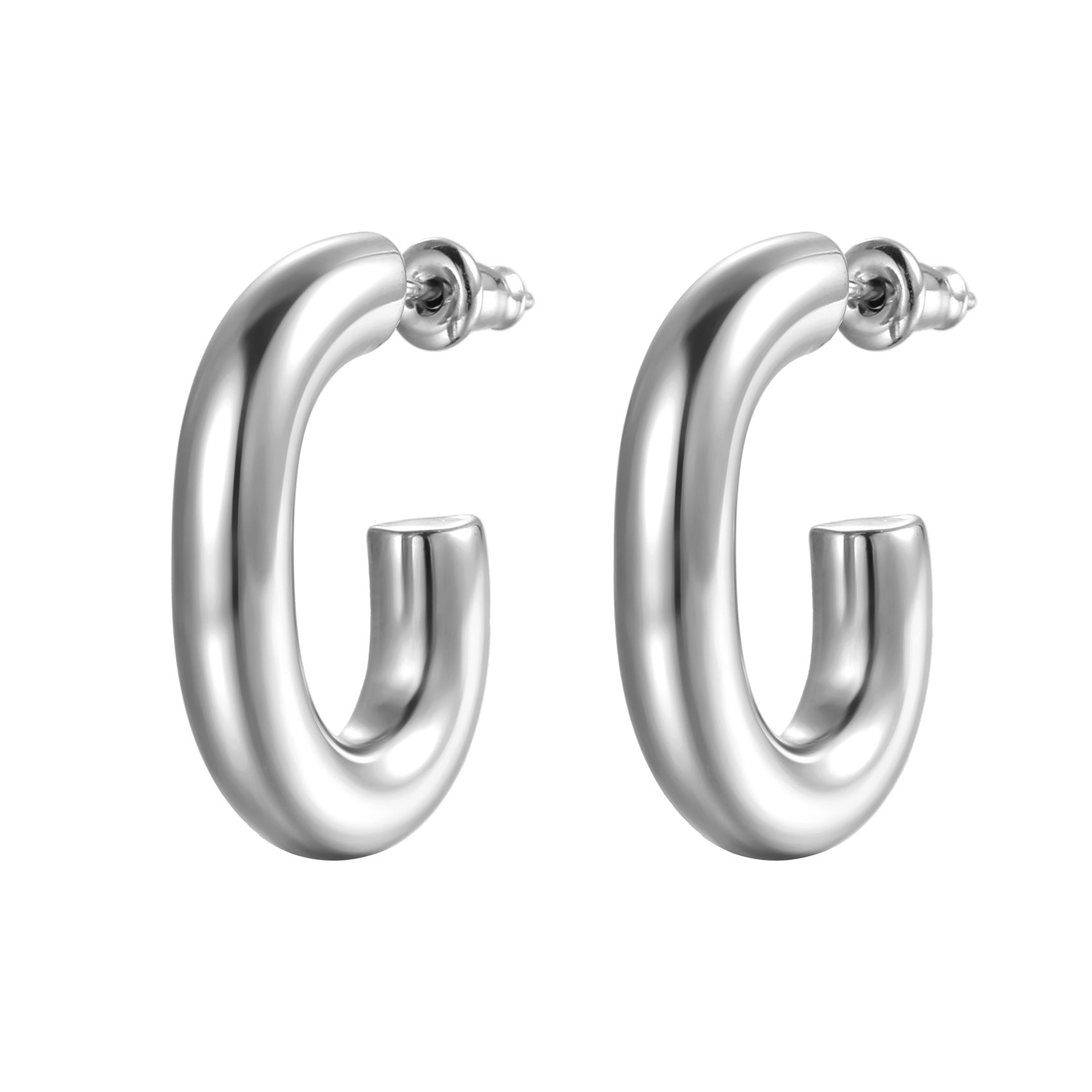 Wholesale stainless steel earrings  C- shaped earrings