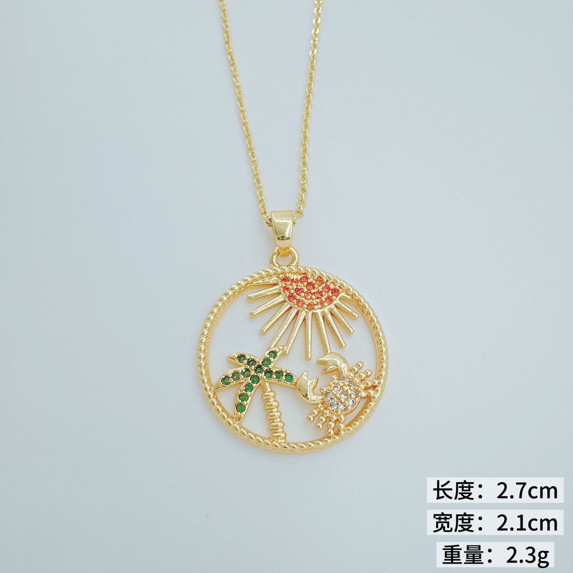 Wholesale Copper Electroplated Sea Life Pendant Necklace European American Style Fashion Accessory for Women