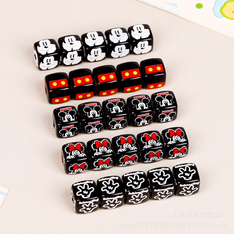 Wholesale random 10pcs  Cartoon Black  Focal Beads DIY Bead Accessories ACCVIP