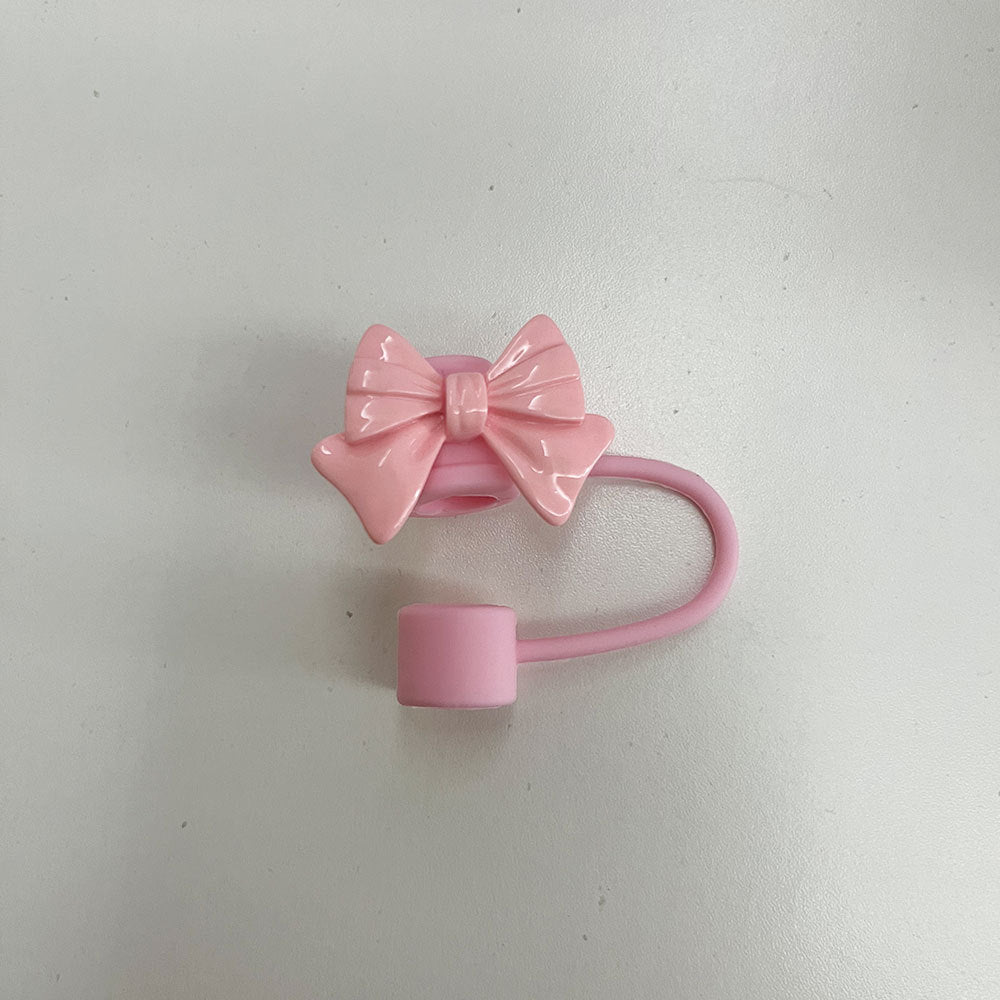 Wholesale  Cute Bow 10mm PVC Soft Straw Tube Cap