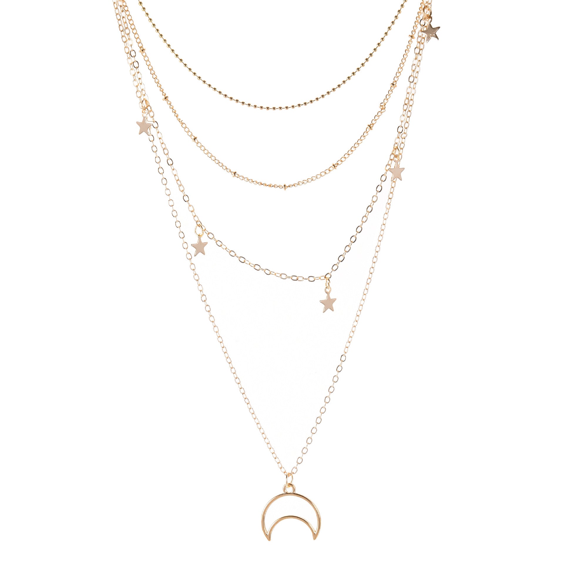 Wholesale alloy five-pointed star tassel necklace