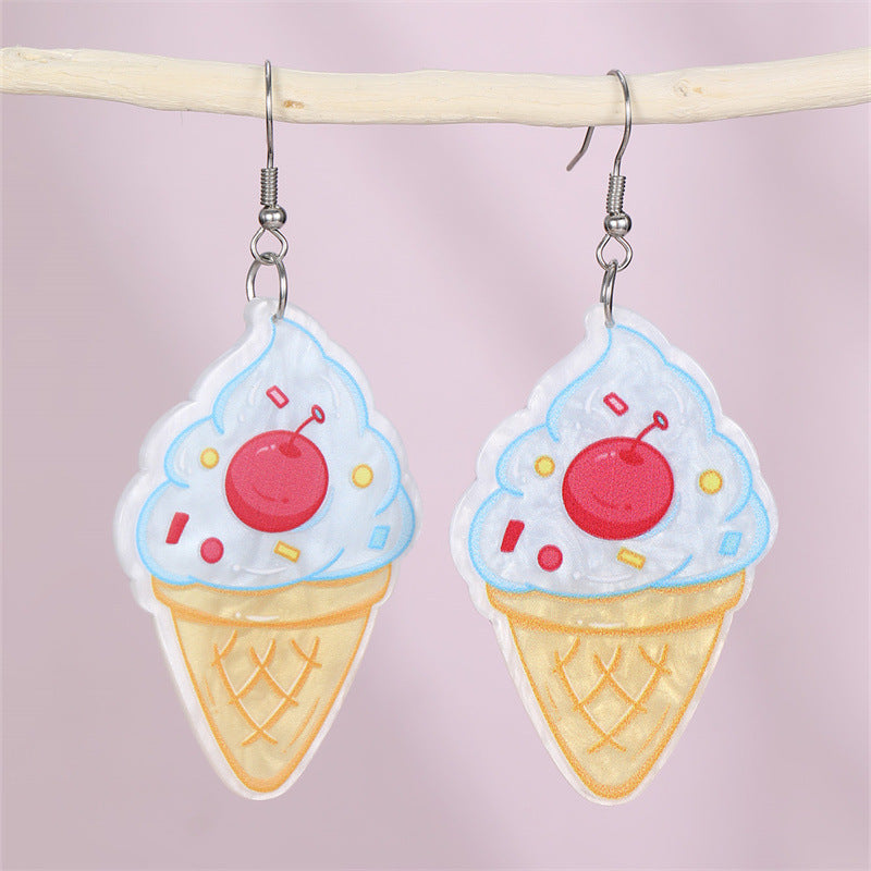 Wholesale  Light Color Ice Cream Pendant Earrings