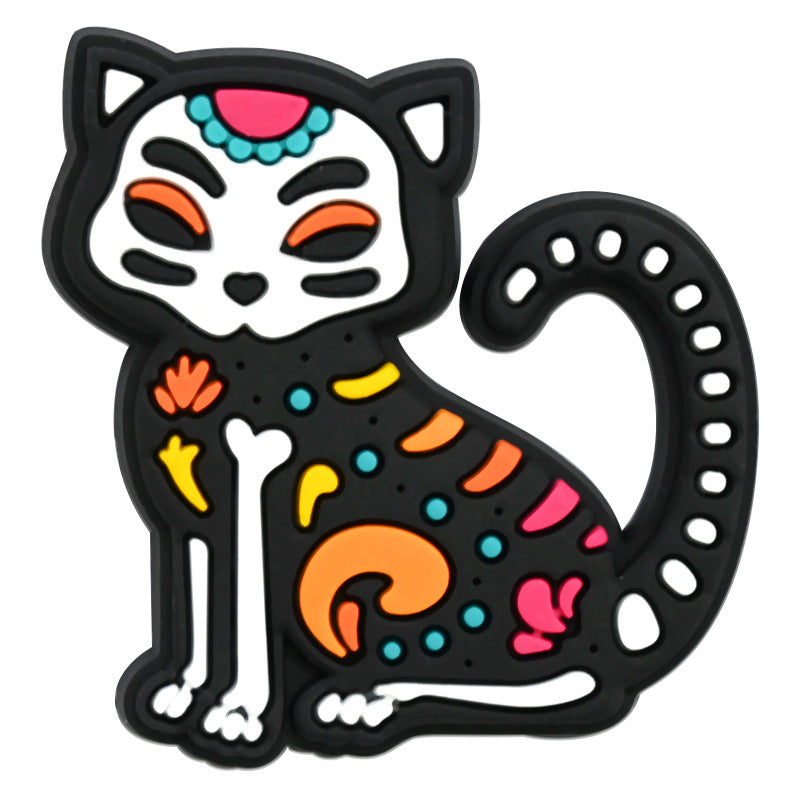 Wholesale Random 100pcs Day of The Dead PVC Soft Rubber Shoe Buckle Decoration ACC-SC-RYY075