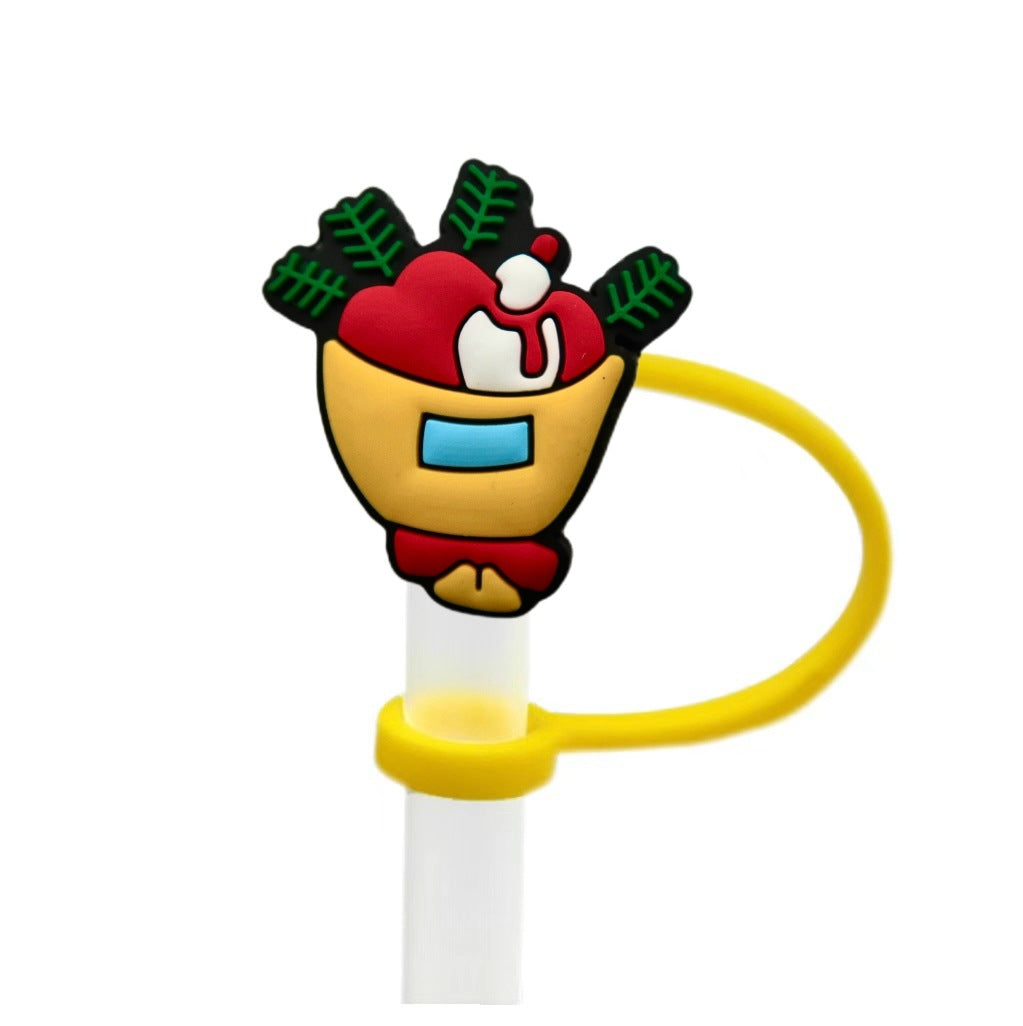 Wholesale 10pcs Christmas theme ideas 8/ 10mm Straw Cover Straw Tube Cap