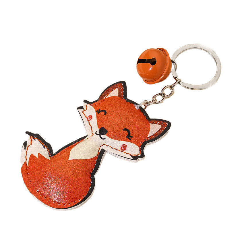 Wholesale cartoon fox pu inflatable cotton boll keychain