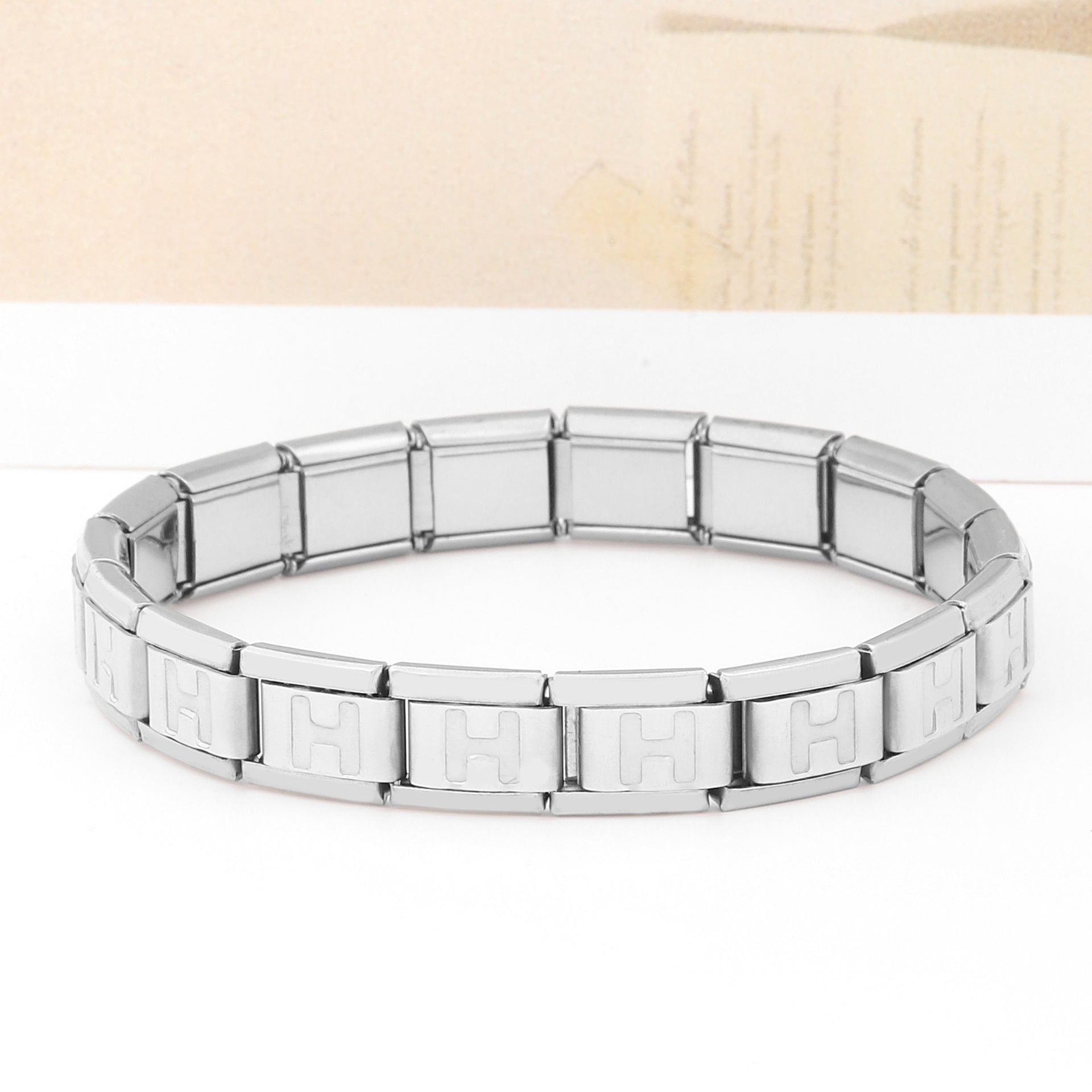 Wholesale Italian Charm Bracelet 9mm DIY Splicing Removable Stainless Steel Letter Composable Bracelet ACC-BT-XY047