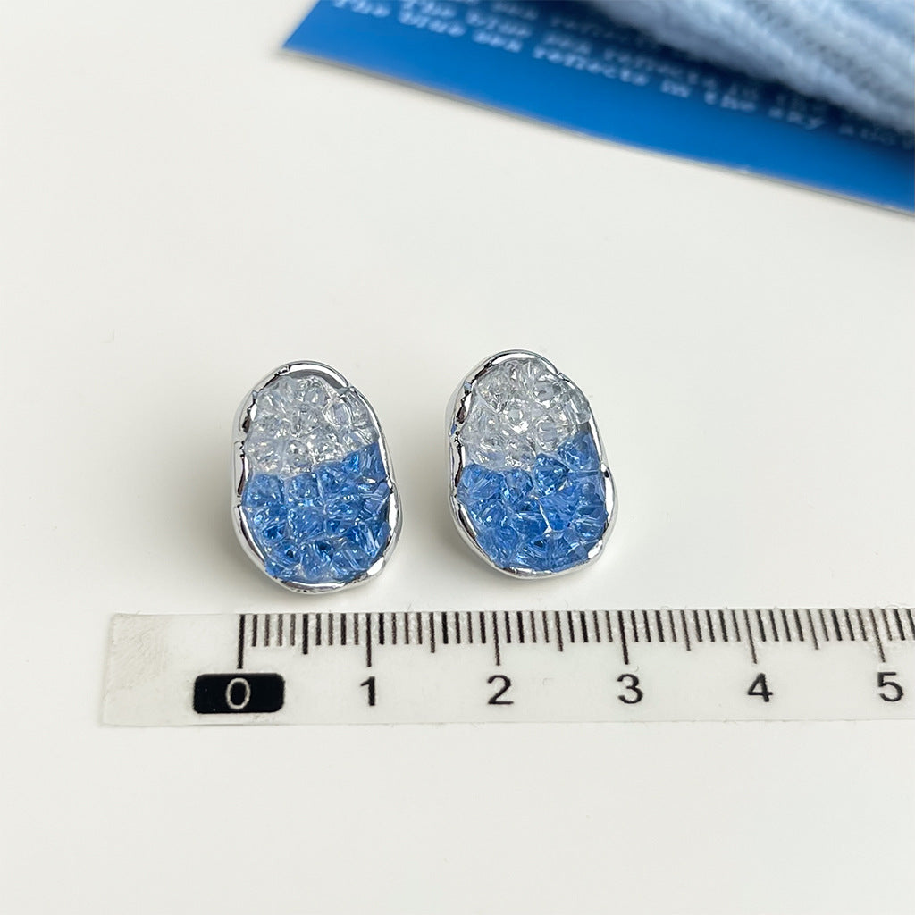 Wholesale blue oil earrings