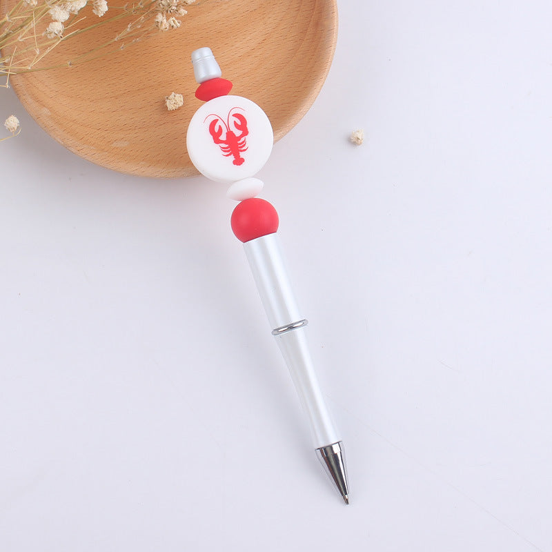 Wholesale  beaded pen creative cartoon love animal teether beaded pen