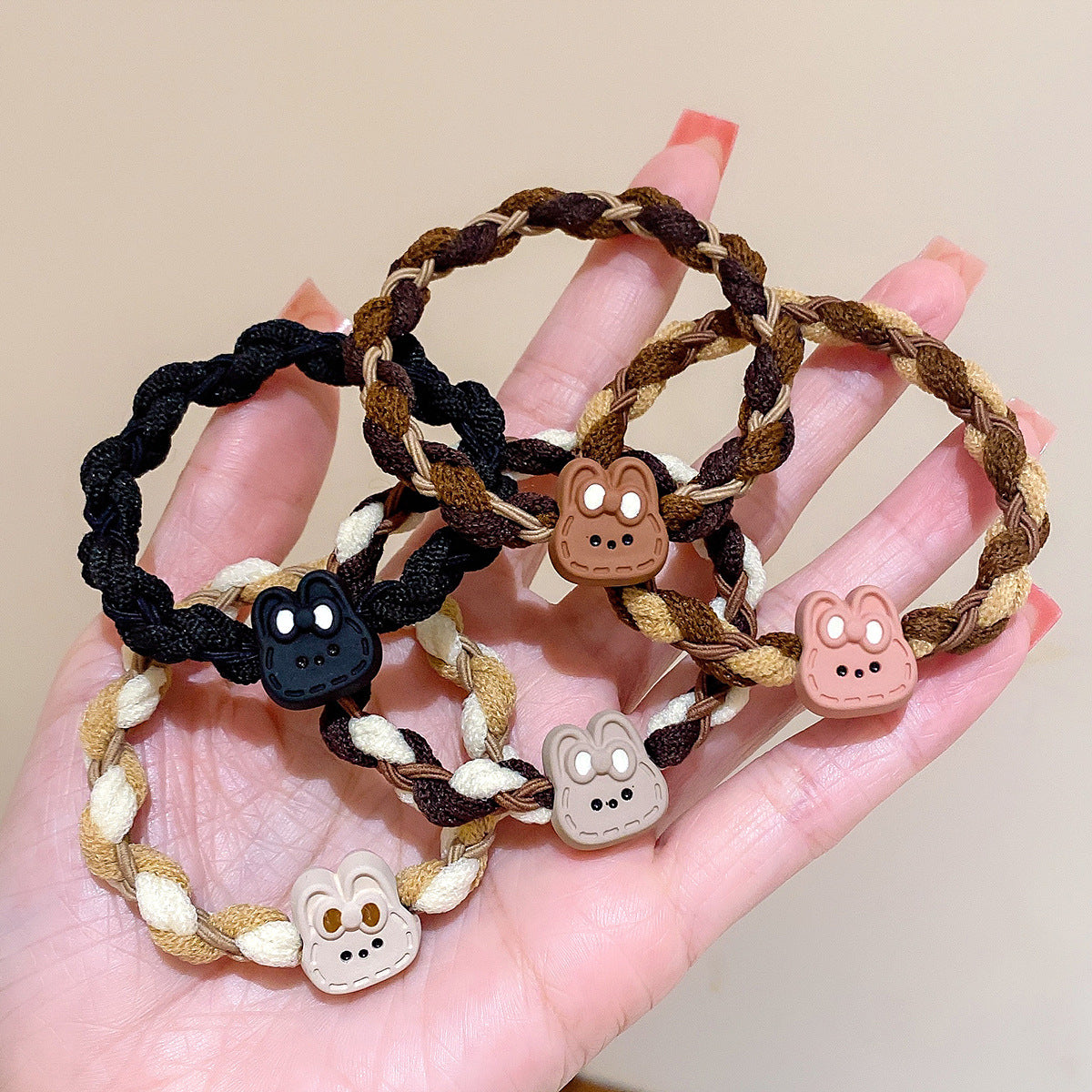 Wholesale 5pcs Braided Headband Hairband Leather Case Hair Scrunchies ACC-HS-Huidi004