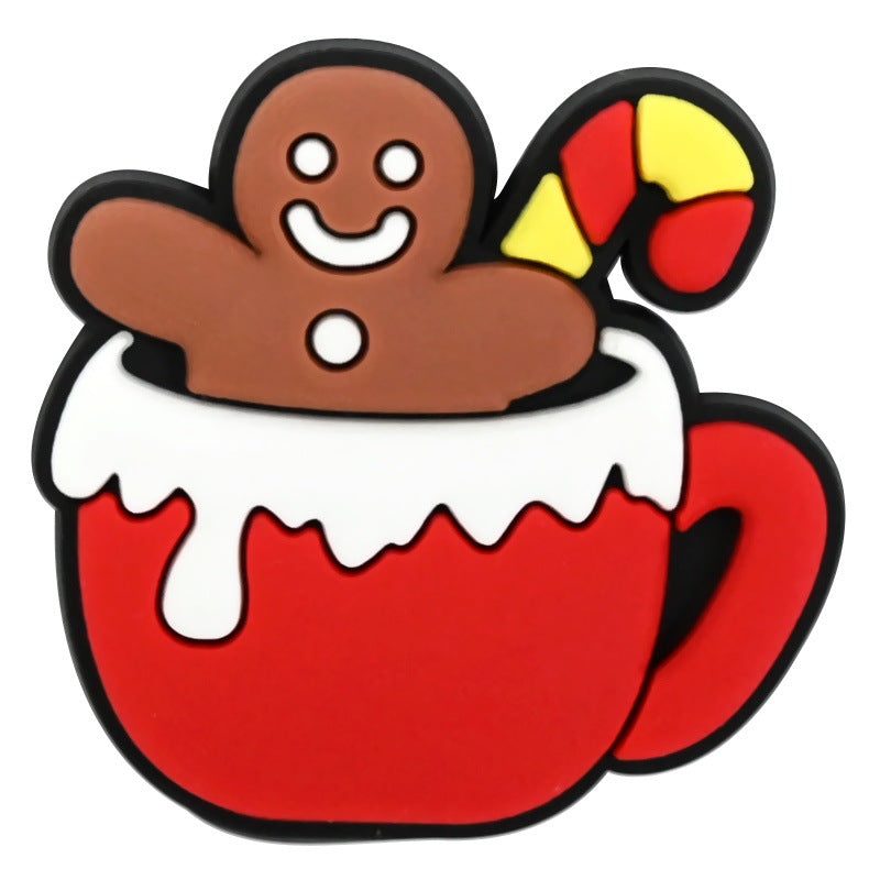 Wholesale   Random 100pcs Christmas  PVC Soft Rubber Shoe Buckle Decoration