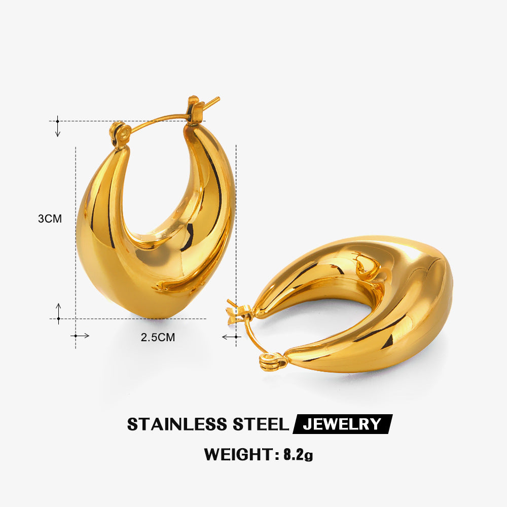 Wholesale Geometric Light Luxury Earrings Retro Stainless Steel Earrings ACC-ES-JiaLi003