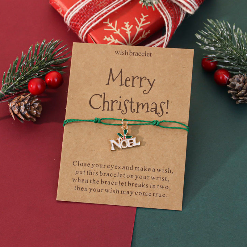 Wholesale Christmas oil-painted adjustable bracelet