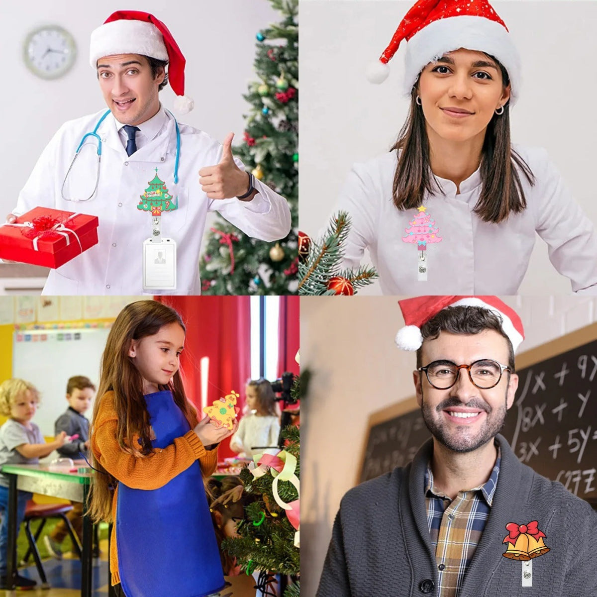 Wholesale acrylic Christmas tree medical   Badge Reels