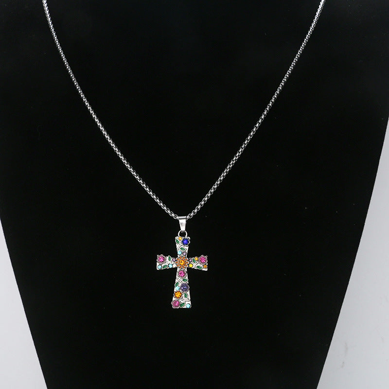 Wholesale Sweet Cool Gothic Y2K Cross Necklace Stainless Steel Fashion Jewelry Gift