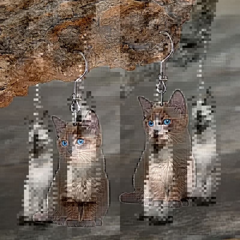 Wholesale Acrylic 3D Cute Cat Animal Style Versatile Earrings