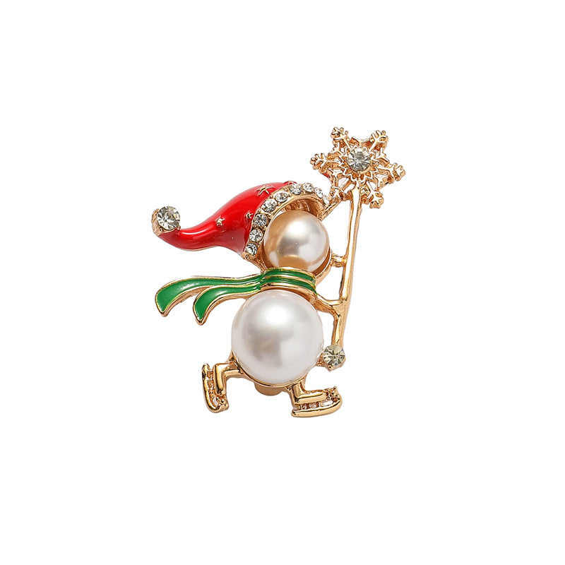 Wholesale Christmas Diamond Pearl Brooch ACC-BCH-HaoYun001