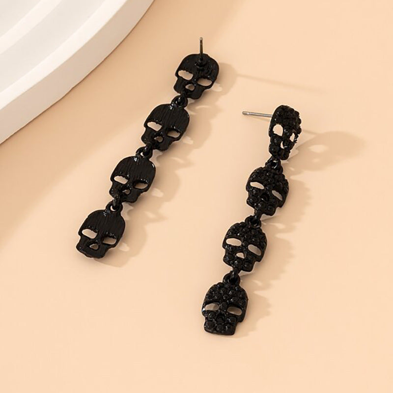 Wholesale  Halloween skull dark punk style earrings