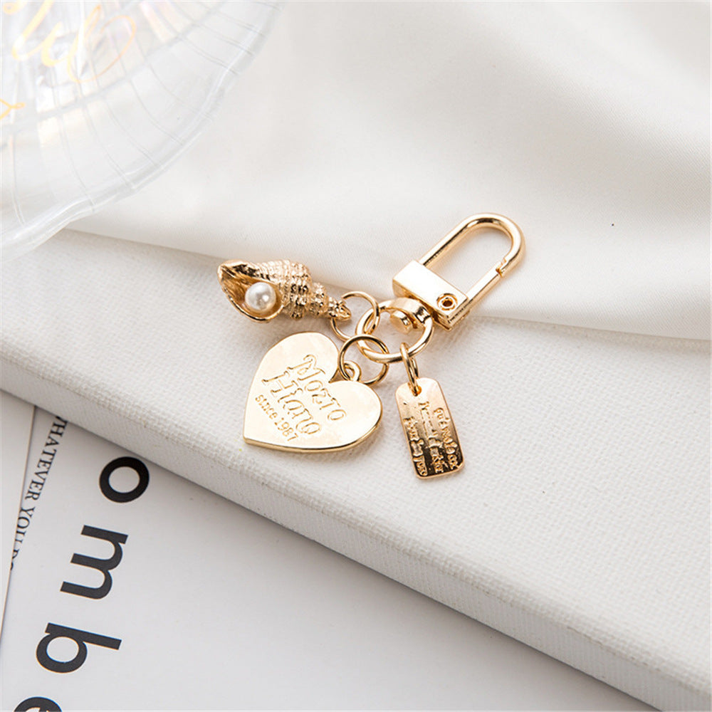 Wholesale Cute Shell Keychain Charm,  Zinc Alloy Electroplated Bag Accessory for Boutique Resale