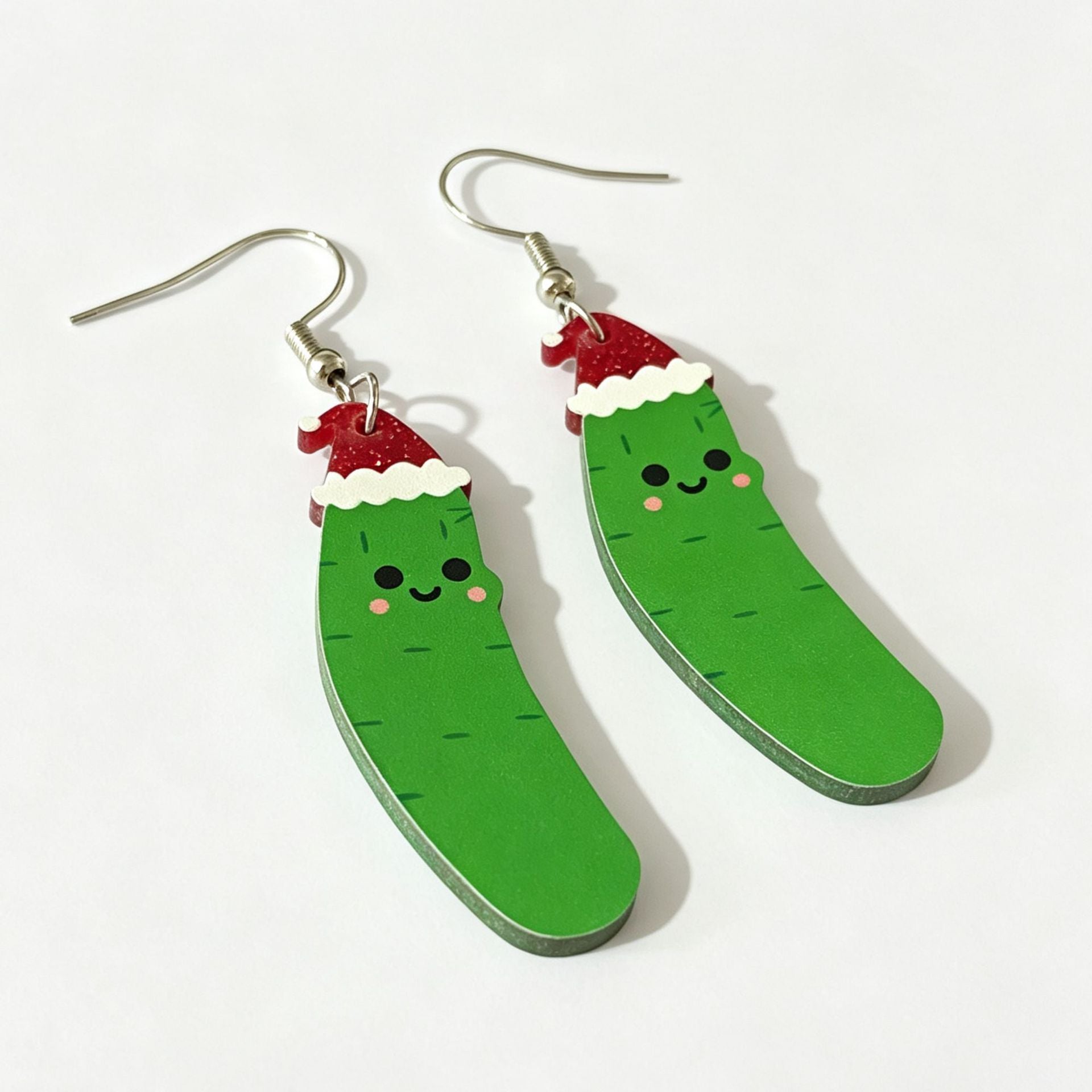 Wholesale Funny Cucumber Acrylic Earrings Christmas Party Fashion Accessory