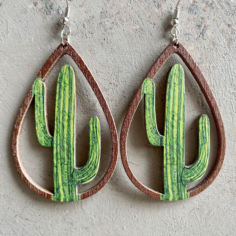 Wholesale 2pcs Wooden Sunflower Earrings