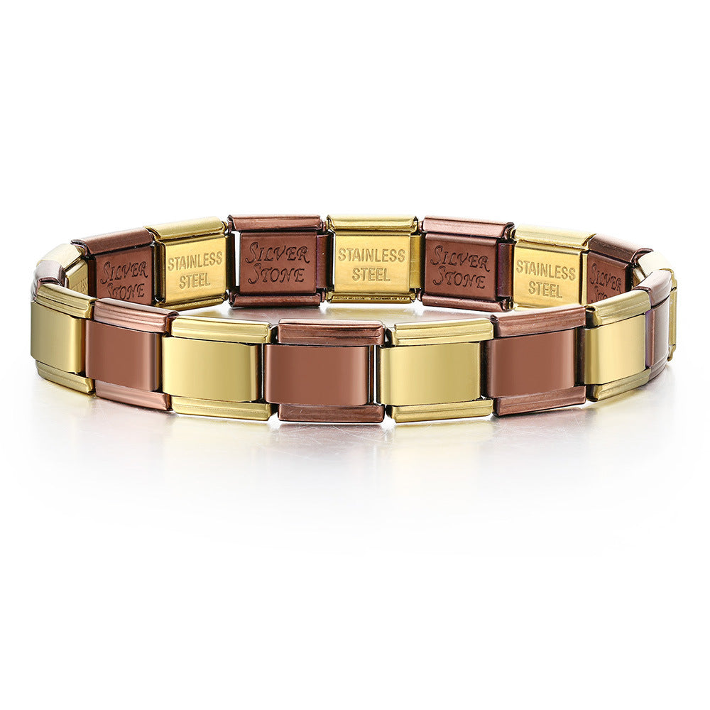Wholesale Stainless Steel Electroplated Italian Modular Bracelet Chain DIY Fashion Accessory