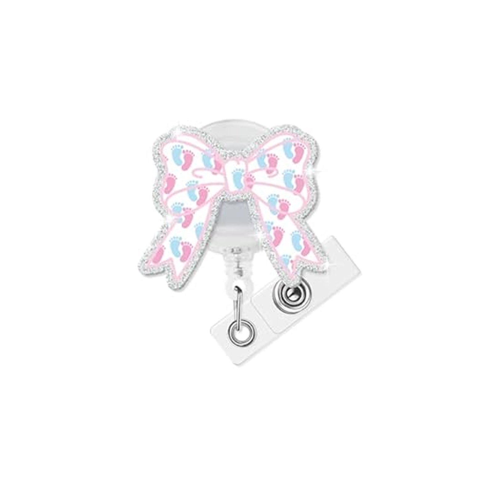Wholesale Acrylic Retractable Badge Reel Baby Pattern for Nurse ID Card Holder Cute Gift