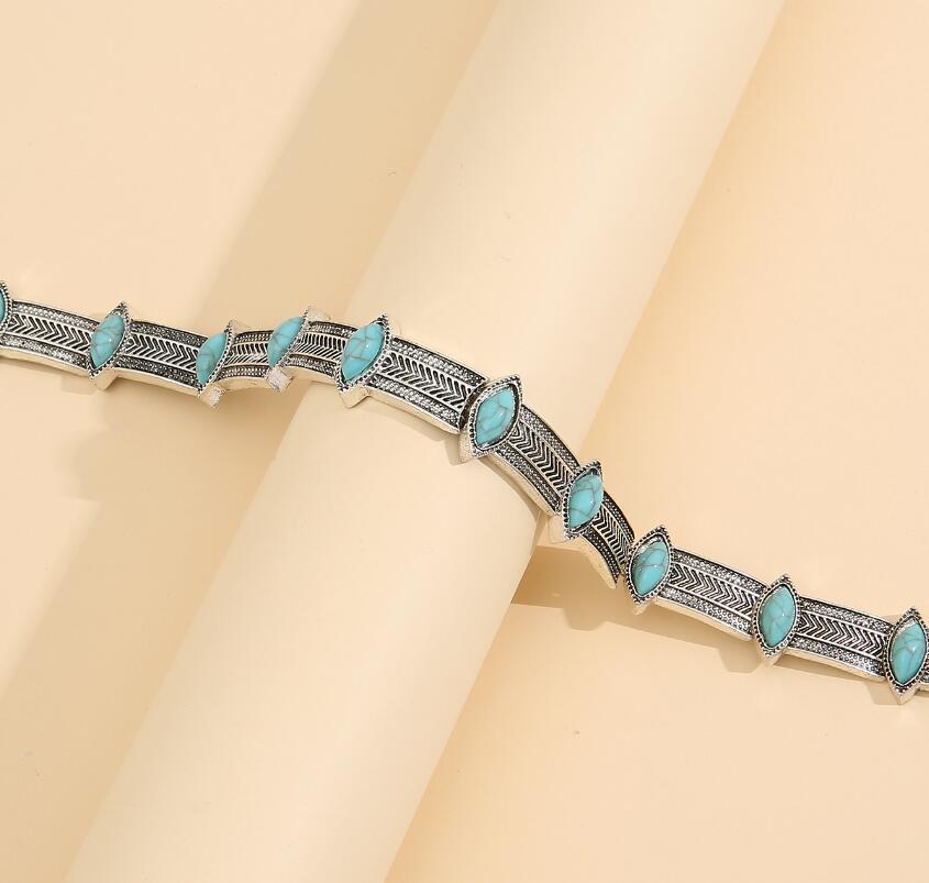 Wholesale Retro Turquoise Alloy Necklace - Trendy Fashion Jewelry Accessory