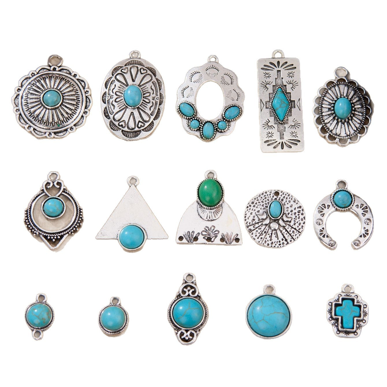 Wholesale Vintage Bohemian Turquoise Inlaid Jewelry DIY Accessories