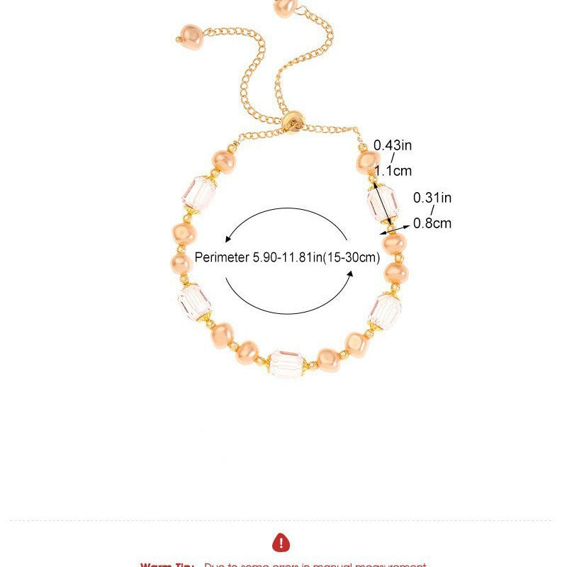 Wholesale Handmade Baroque Imitation Pearl Bracelet Yellow Pearl Fashion Jewelry Accessory