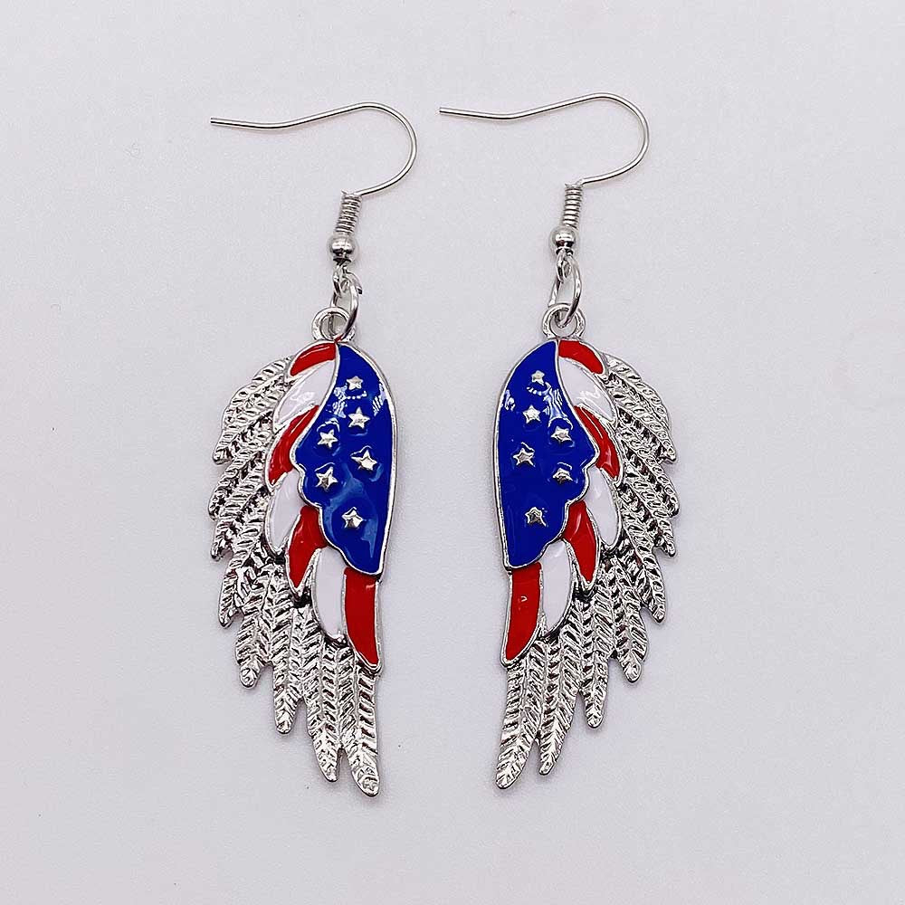 Wholesale American Independence Day Heart Pentagram Cross Earrings ACC-ES-CY011