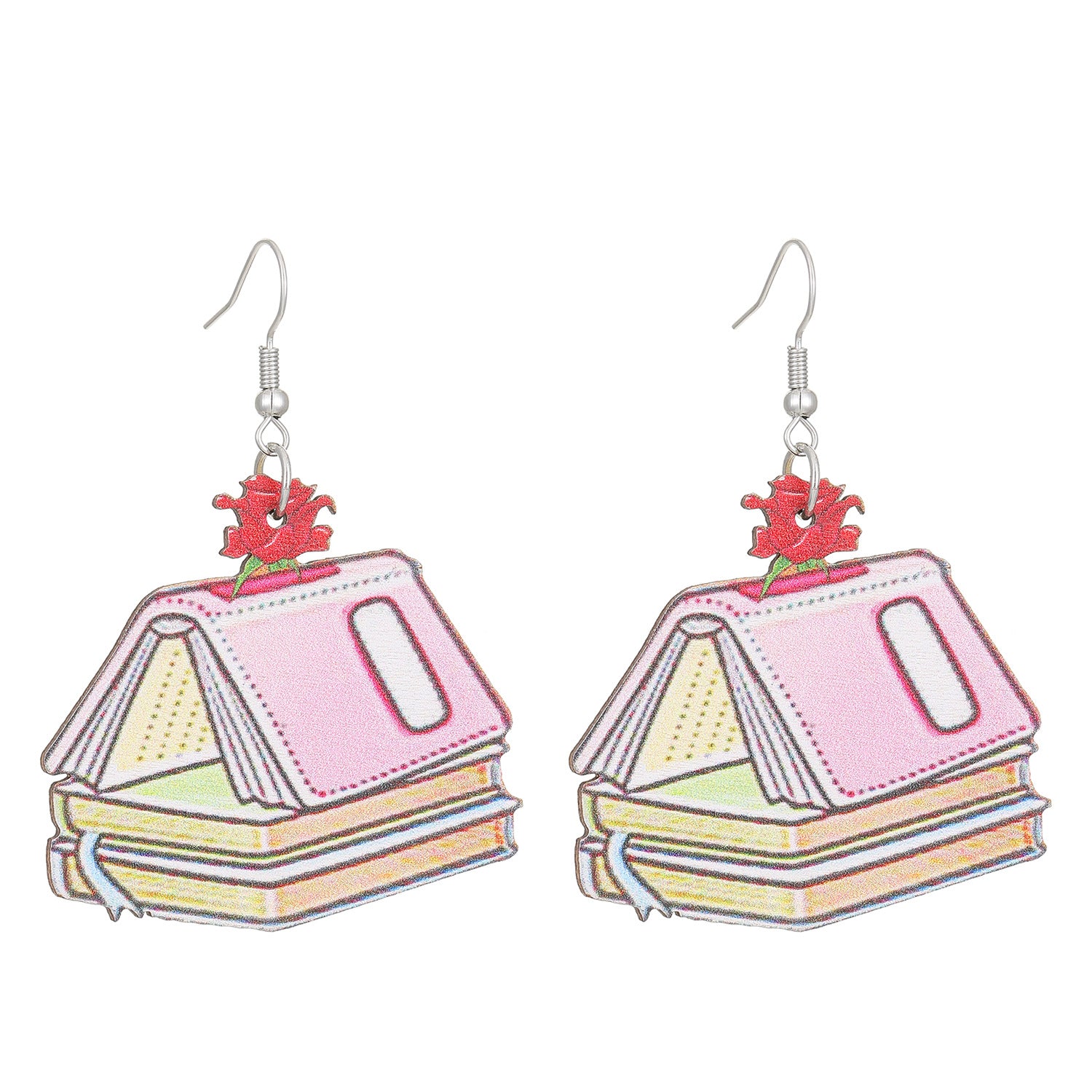 Wholesale  Ballet Dancing Cat Wood Earrings