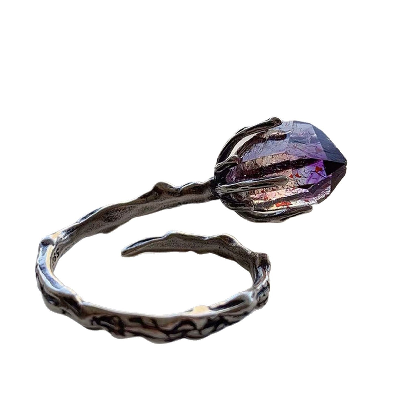 Wholesale amethyst diamond unique ring
